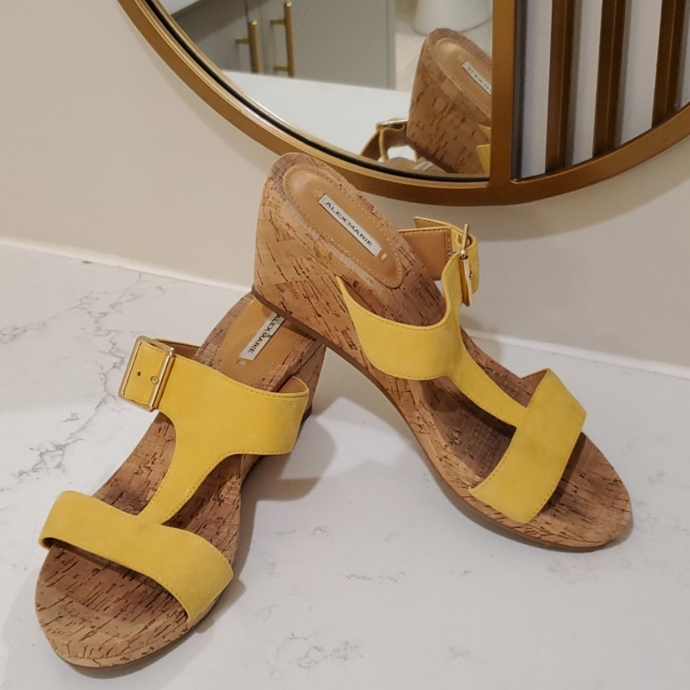 Alex Marie yellow wedges